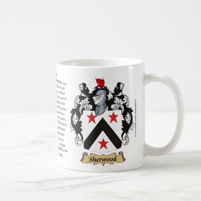 Sherwood Familien-Wappen (Wappen) einschließlich Kaffeetasse (Rechts)