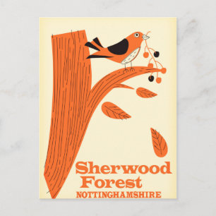 Sherwood Forest, Reiseplakat Nottinghamshire Postkarte