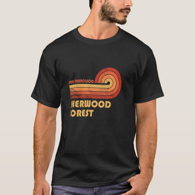 Sherwood Forest San Francisco California Retro Vin T-Shirt (Vorderseite)