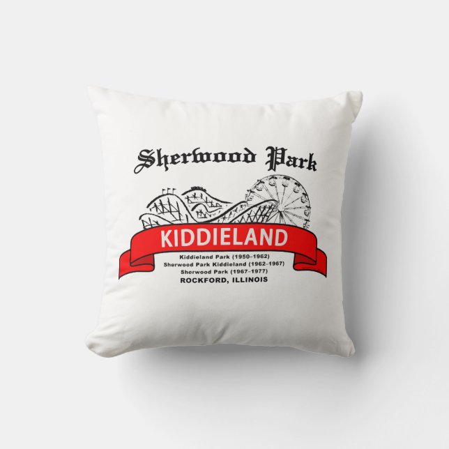 Sherwood Park Kiddieland, Rockford, IL. Vergnügen Kissen (Vorderseite)