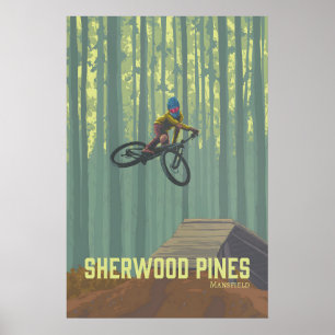 Sherwood Pines Mountainbike-Reiseposter Poster
