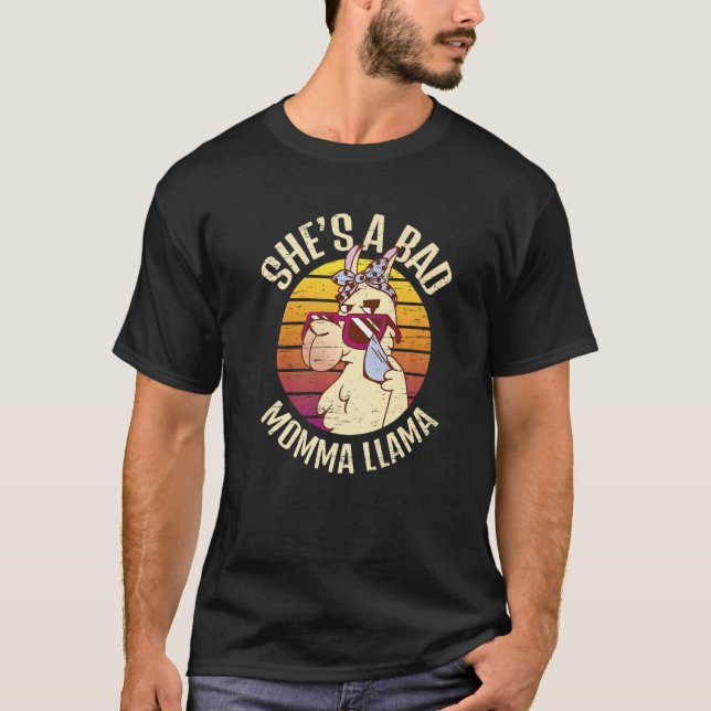 She's A Bad Momma Llama Animal Fur Alpaca Wool T-Shirt (Vorderseite)