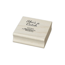 She's a catch bachelorette weekend name blue date  gummistempel