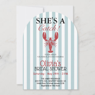 She's a Catch Coastal Lobster Bridal Shower  Einladung