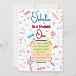 She's a Sweet One First Birthday Party Invitation Dankeskarte