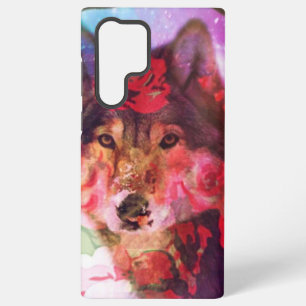 Shes a Tame Digital Wolf und Blume Samsung Galaxy Hülle