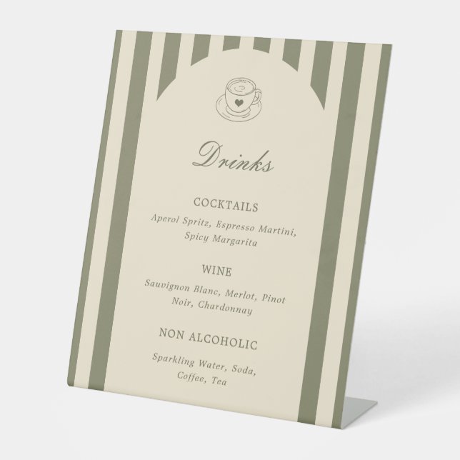 She's A Tini Bit Older Birthday Drinks Menu Sockelschild (Vorderseite)