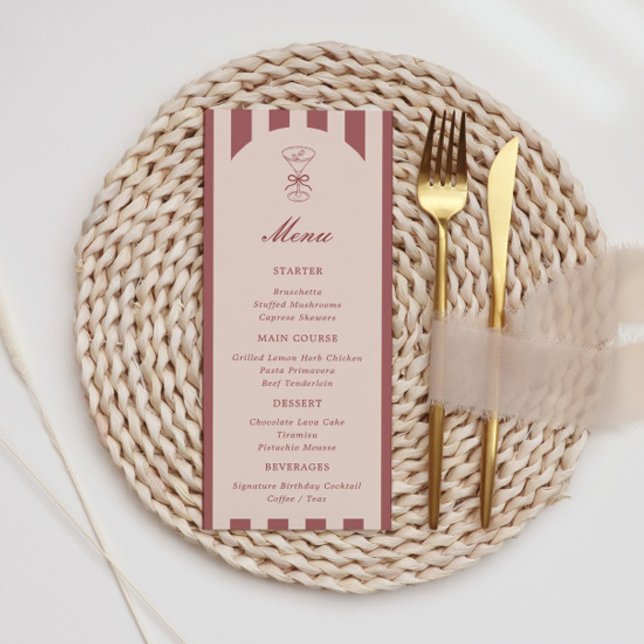 She's A Tini Bit Older Coffee Martini Birthday Menükarte (Von Creator hochgeladen)