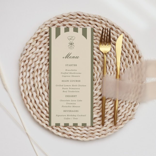 She's A Tini Bit Older Coffee Martini Birthday Menükarte (Von Creator hochgeladen)