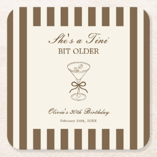 She's A Tini Bit Older Coffee Martini Birthday Rechteckiger Pappuntersetzer