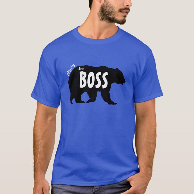 Shes die Chef-Bärn-Schwarz-Silhouette T-Shirt (Vorderseite)
