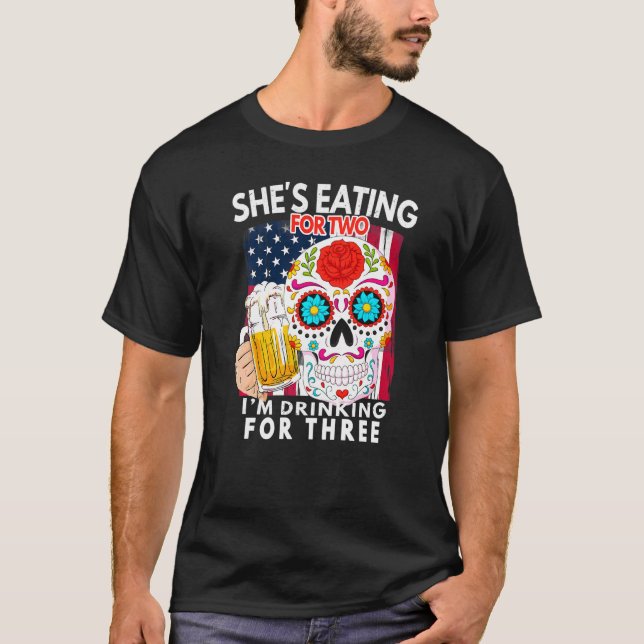 Shes isst für 2 Im Drink für 3 Schwangerschaft Ann T-Shirt (Vorderseite)