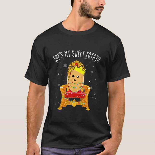 She's My Sweet Potato Funny Matching Couple T-Shirt (Vorderseite)