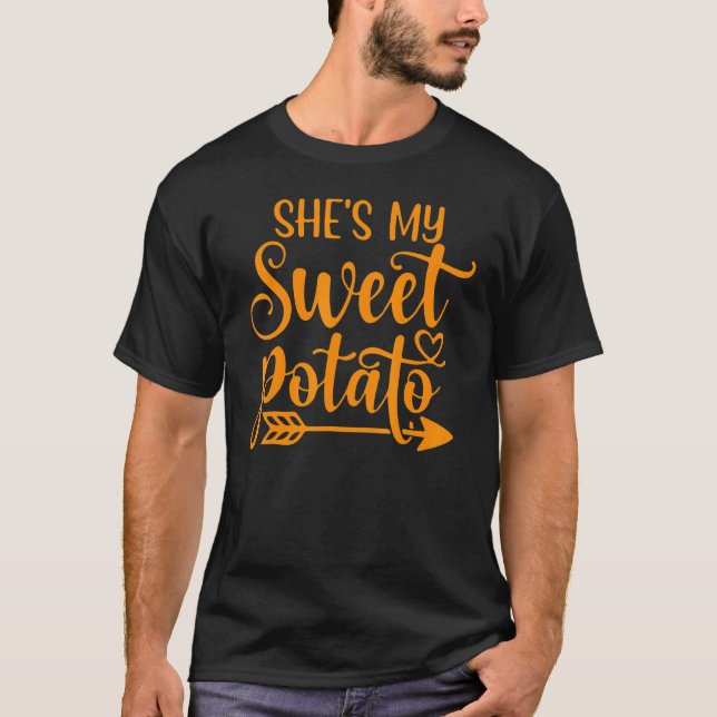 Shes My Sweet Potato I Yam Set Thanksgiving Couple T-Shirt (Vorderseite)