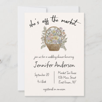 "She's off the Market" Blumenkohl-Brautparty Einladung