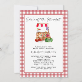 She's Off the Market Bridal Shower Gingham Einladung