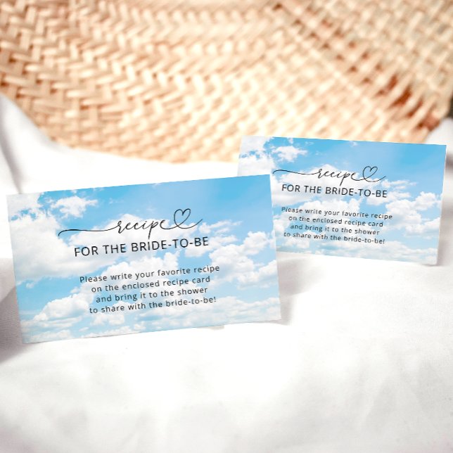 She's On Cloud 9 Bridal Shower Recipe Request Begleitkarte (Von Creator hochgeladen)