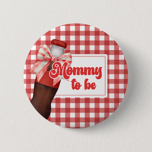 She's Ready to Pop Baby Shower Mommy To Be Button (Vorderseite)