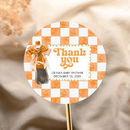 She's Ready to Pop Baby Shower Runder Aufkleber