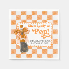 She's Ready to Pop Baby Shower Serviette