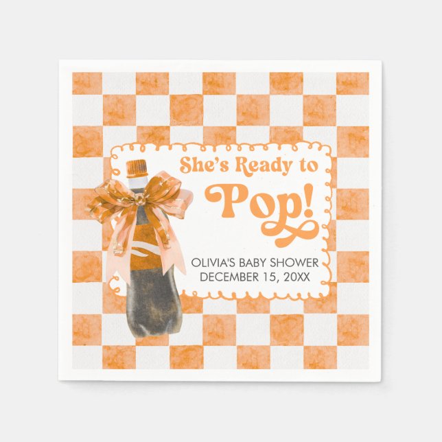 She's Ready to Pop Baby Shower Serviette (Vorderseite)