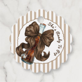 She's Ready To Pop Bow Baby Shower Geschenkanhänger