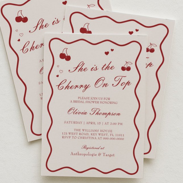 She's The Cherry On Top Bridal Shower Einladung (Von Creator hochgeladen)