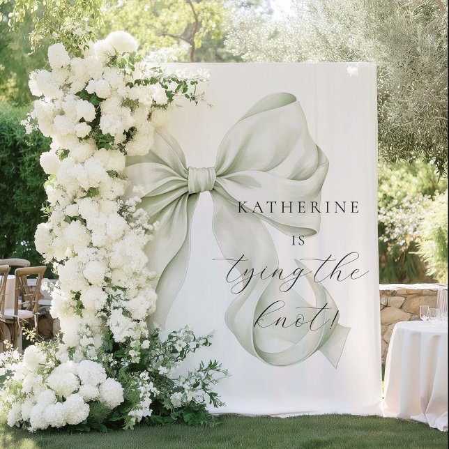 She's tying the Knot Bridal Shower Backdrop Wandteppich (Von Creator hochgeladen)