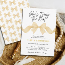 She's Tying the Knot Gold Bow Bridal Shower