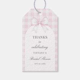 She's Tying The Knot Pastel Pink Bow Bridal Shower Geschenkanhänger