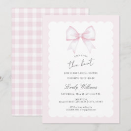 She's Tying The Knot Pink Blush Bow Bridal Shower Einladung
