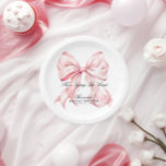 She's Tying The Knot Pink Bow Paper Plates Pappteller<br><div class="desc">She's Tying The Knot Pink Bow Paper Plates Celebrate the bride-to-be in timeless style with our She’s Tying the Knot bridal shower invitation! This elegant design features a soft blush pink bow paired with modern typography for a feminine and classy touch. Perfect for a chic and romantic bridal shower, brunch,...</div>
