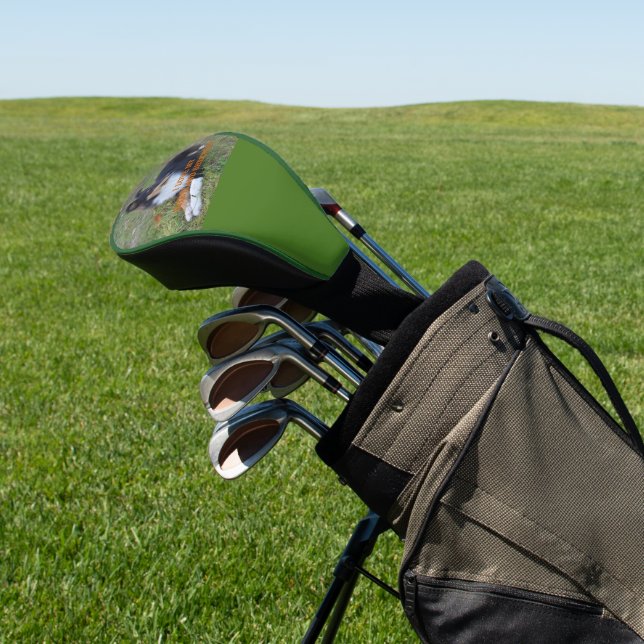 Shet shet Schwarz-weiß tan Liebe w pic Golf Headcover (In SItu)