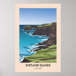 Shetland-Inseln Schottland Reiseplakat Poster