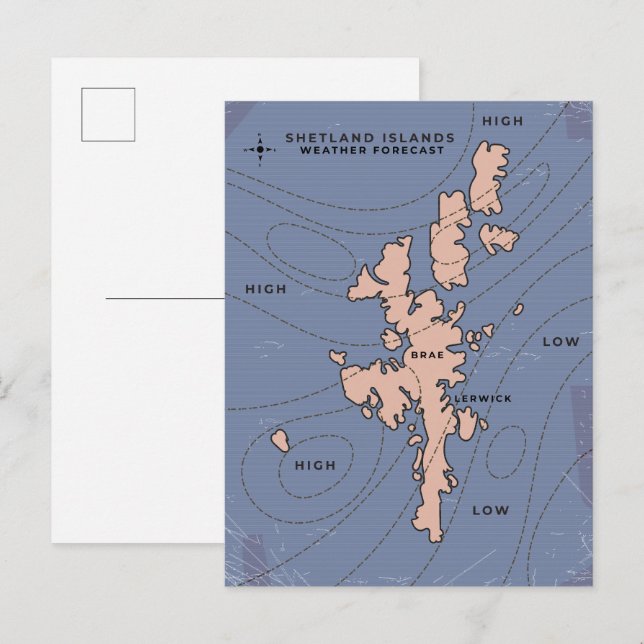 Shetland Islands Wetterprognose Einladungspostkarte (Vorne/Hinten)