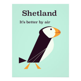 Shetland-Papageientaucher Vintage-Reiseposter Fotodruck