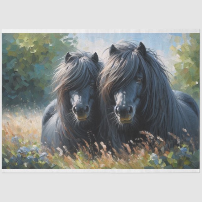 Shetland Pony Decoupage Tissue Paper Seidenpapier (Vorderseite)