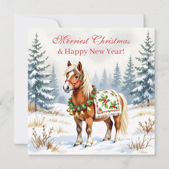 Shetland Pony Personalisiert Weihnachten (Vorderseite)