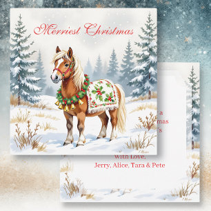 Shetland Pony Personalisiert Weihnachten Karte