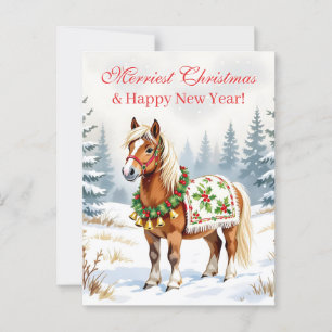 Shetland Pony Personalisiert Weihnachten Postkarte