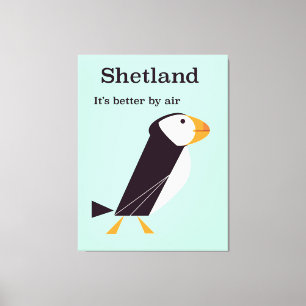 Shetland Puffin Vintage Reiseplakat Leinwanddruck