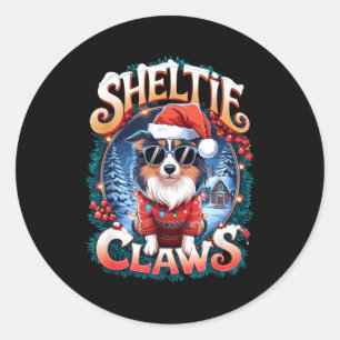 Shetland-Schäferhund-Besitzer-Kostüm Sheltie Krall Runder Aufkleber