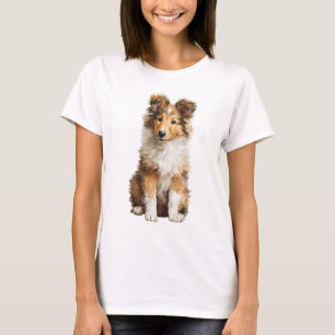 Shetland-Schäferhund-Welpen-Porträt Sable Frauen T-Shirt
