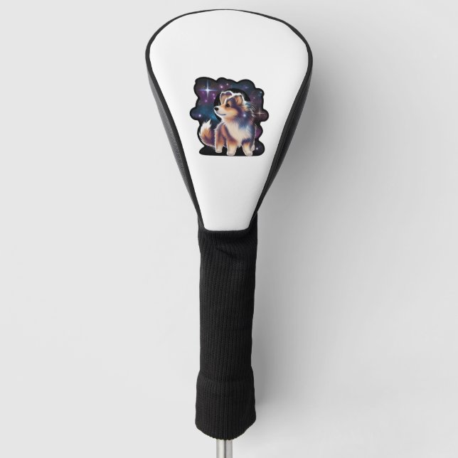 Shetland-Schafhundgalaxie Golf Headcover (Vorderseite)
