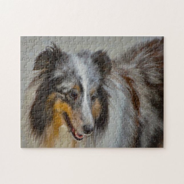 Shetland Sheep Hund Jigsaw. (Horizontal)
