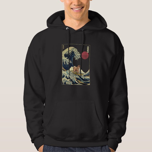 Shetland Sheep Sheltie Japanese Kanagawa Wave  Sur Hoodie (Vorderseite)
