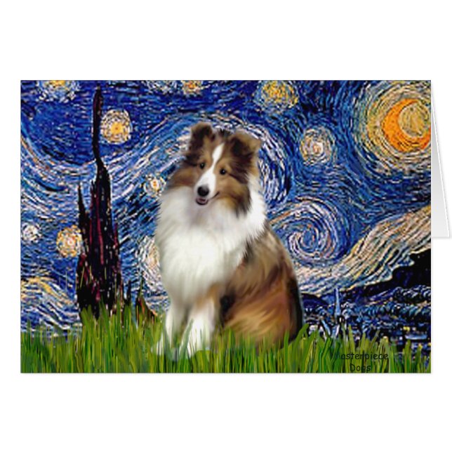 Shetland Sheepdog 4 - Starry Night (Vorderseite (Horizontal))