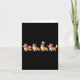 Shetland Sheepdog Amerikanische USA-Flagge Memoria Karte