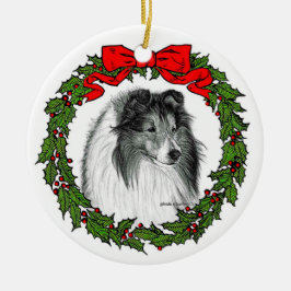 Shetland Sheepdog Art von Glenda S. Harlan Keramik Ornament