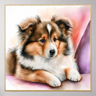 Shetland Sheepdog Artwork für Mädchen Poster